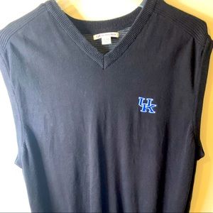 Cutter and Buck Crew Neck Sweater Vest University of Kentucky UK Men’s 2XL black